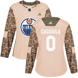 Drake Caggiula Women's Adidas Edmonton Oilers Authentic Camo Veterans Day Practice Jersey