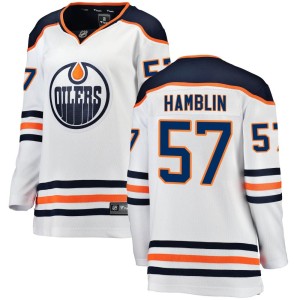 James Hamblin Women's Fanatics Branded Edmonton Oilers Breakaway White Away Jersey