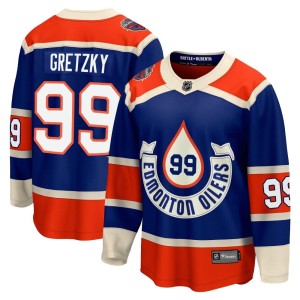 Wayne Gretzky Men's Fanatics Branded Edmonton Oilers Premier Royal Breakaway 2023 Heritage Classic Jersey